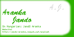 aranka jando business card